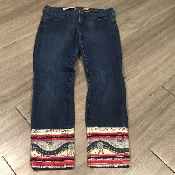 Anthropologie “Stet Ankle” Pilcro & the Letterpress Red Trim Jeans size 27 - Picture 7 of 12